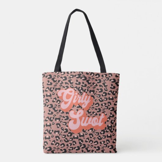 Girly Swot Leopard Print Tote Bag (Achterkant)