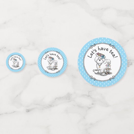 Girly Tea Party Bichon Frise Dog - Cute Confetti (Voorkanten)