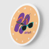 Girly Teenslippers Zonnebril Naam toevoegen Grote Klok (Hoek)