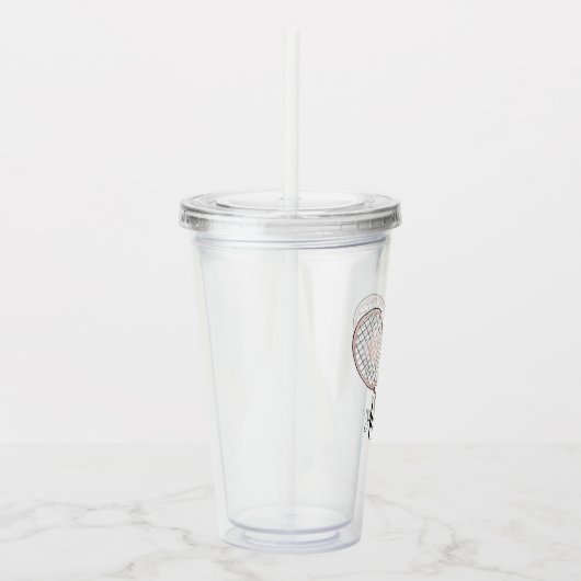 Girly Tennis Lover Personalized Acryl Drinkbeker (Rechts)