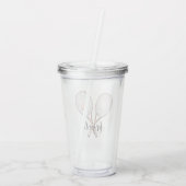Girly Tennis Lover Personalized Acryl Drinkbeker (Achterkant)