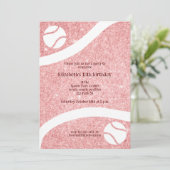 Girly tennis verjaardag of teamfeestuitnodiging kaart (Staand voorkant)