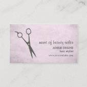 Girly Texture Pink Scissor Hair Stylist Visitekaartje (Voorkant)