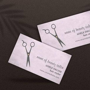 Girly  Texture Pink Scissor Hair Stylist Visitekaartje