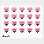 Girly theekopje roze en bruine polka stippen hart sticker (Vel)
