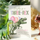 Girly Three-Rex Dinosaurus Verjaardag Uitnodiging