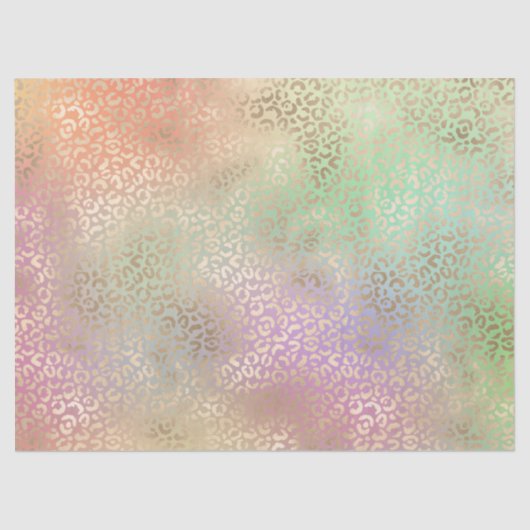 Girly Tie Dye Peach Mint Yellow Pink Gold Leopard Tissuepapier (Voorkant)