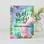 Girly Tie Dye Pool Party Verjaardag Kaart (Staand voorkant)