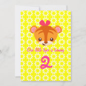 Girly Tiger Invitation Kaart (Voorkant)