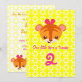 Girly Tiger Invitation Kaart (Voorkant / Achterkant)