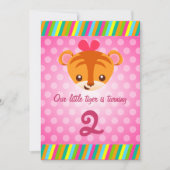 Girly Tiger Invitation Kaart (Voorkant)