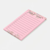 Girly to Do Lijst Blush Roze Moderne Monogram Post-it® Notes (Schuin)