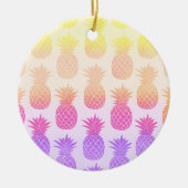 Girly Topical Rainbow Summer Pineapples Patroon Keramisch Ornament (Voorkant)