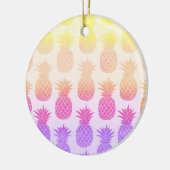 Girly Topical Rainbow Summer Pineapples Patroon Keramisch Ornament (Links)