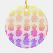Girly Topical Rainbow Summer Pineapples Patroon Keramisch Ornament (Achterkant)