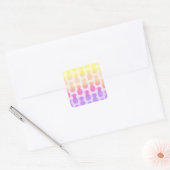 Girly Topical Rainbow Summer Pineapples Patroon Vierkante Sticker (Envelop)