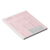 Girly Travel Checklist Roze Esthetisch Notitieblok (Schuin)