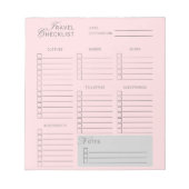 Girly Travel Checklist Roze Esthetisch Notitieblok (Voorkant)