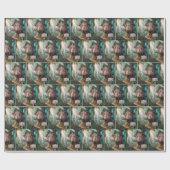 Girly Treehouse Met Een Grappig Teken In Een Bos Cadeaupapier (Vlak)