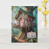 Girly Treehouse voor de verjaardag van kleindochte Kaart (Gele Bloem)