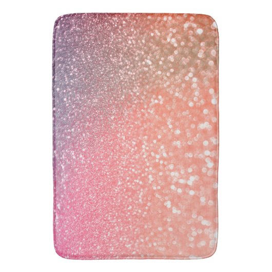 Girly Trend Roos Gold Blush Glitter Badmat (Voorkant Verticaal)