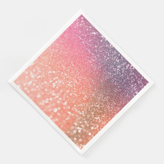 Girly Trend Roos Gold Blush Glitter Servetten (Hoek)