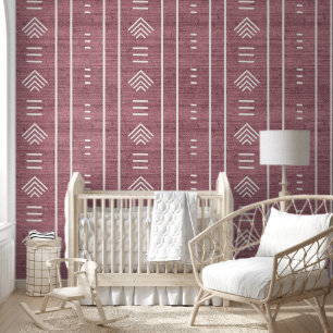 Girly Trendy Afrikaanse Mudcloth Arrows Roze Behang