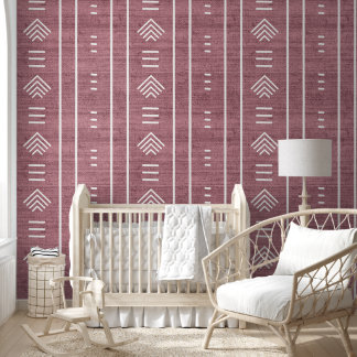 Girly Trendy Afrikaanse Mudcloth Arrows Roze Behang
