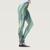 Girly Trendy Blue Marble Texture Leggings (Rechts)