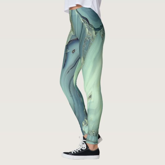 Girly Trendy Blue Marble Texture Leggings (Links)