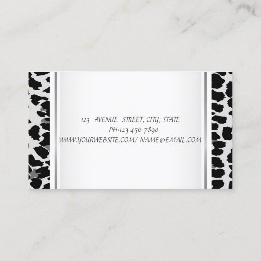Girly Trendy Elegant, Leopard Print, Lashes Visitekaartje (Achterkant)