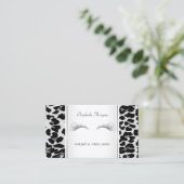 Girly Trendy Elegant, Leopard Print, Lashes Visitekaartje (Staand voorkant)