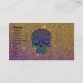 Girly Trendy Faux Glitter Skull Visitekaartje (Voorkant)