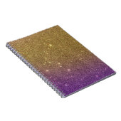 Girly Trendy Faux Gradient Glitter Notitieboek (Rechterzijde)
