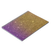 Girly Trendy Faux Gradient Glitter Notitieboek (Linkerzijde)