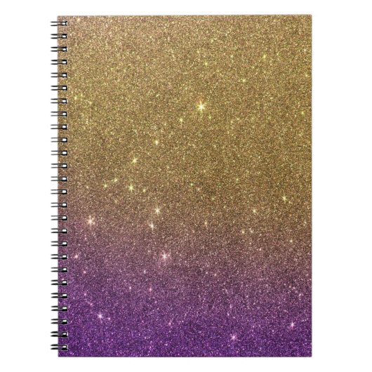 Girly Trendy Faux Gradient Glitter Notitieboek (Voorkant)