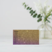 Girly Trendy Faux Gradient Glitter Visitekaartje (Staand voorkant)