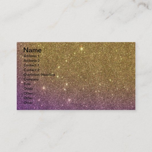 Girly Trendy Faux Gradient Glitter Visitekaartje (Voorkant)