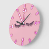 Girly Trendy Glitter Faux Lashes - Gepersonaliseer Grote Klok (Hoek)