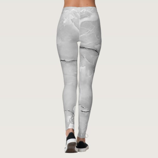 Girly Trendy Gray Marble Texture Leggings (Achterkant)