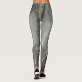 Girly Trendy Gray Marble Texture Leggings (Achterkant)