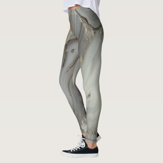 Girly Trendy Gray Marble Texture Leggings (Links)
