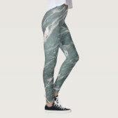 Girly Trendy Green Marble Texture Leggings (Rechts)