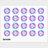 Girly Trendy, holografische cupcake bakkerij Ronde Sticker (Vel)