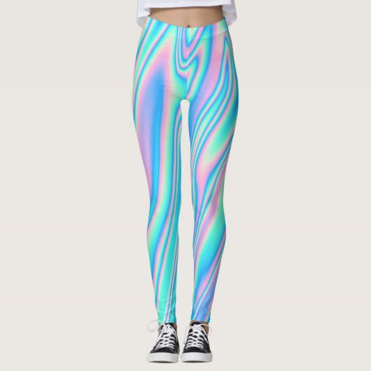 Girly Trendy Holographic Texture Leggings (Voorkant)