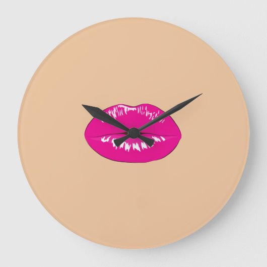 Girly Trendy Lips,Kiss Grote Klok (Voorkant)