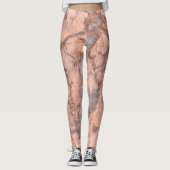 Girly Trendy Marble Stone Texture Leggings (Voorkant)