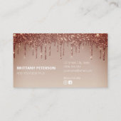 Girly Trendy Modern Blush Pink Glitter Visitekaartje (Achterkant)