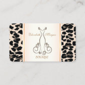 Girly Trendy Modern Elegant, Leopard Print, Dress Visitekaartje (Voorkant)