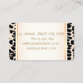 Girly Trendy Modern Elegant, Leopard Print, Dress Visitekaartje (Achterkant)